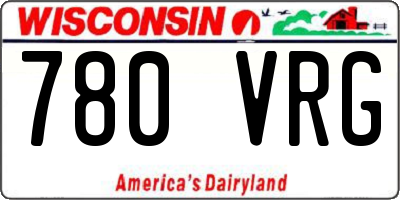 WI license plate 780VRG