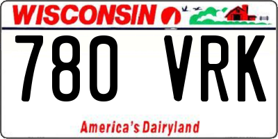 WI license plate 780VRK