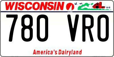 WI license plate 780VRO