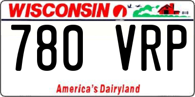WI license plate 780VRP