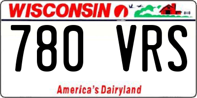 WI license plate 780VRS