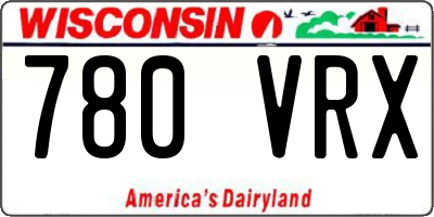 WI license plate 780VRX