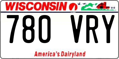 WI license plate 780VRY