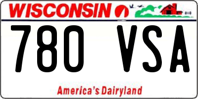 WI license plate 780VSA