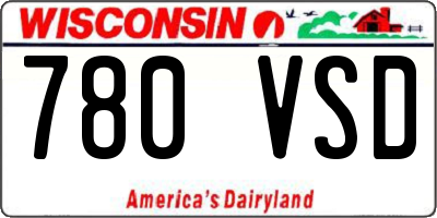 WI license plate 780VSD