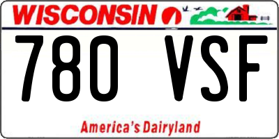 WI license plate 780VSF
