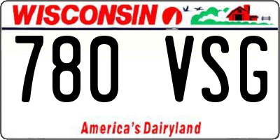 WI license plate 780VSG