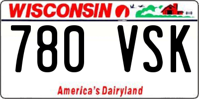 WI license plate 780VSK