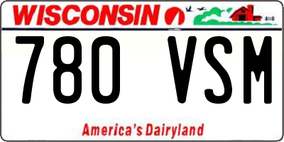 WI license plate 780VSM