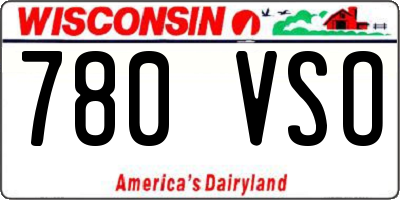 WI license plate 780VSO