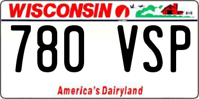 WI license plate 780VSP