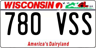 WI license plate 780VSS