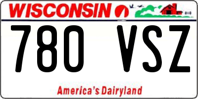 WI license plate 780VSZ