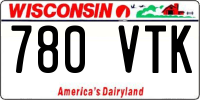 WI license plate 780VTK