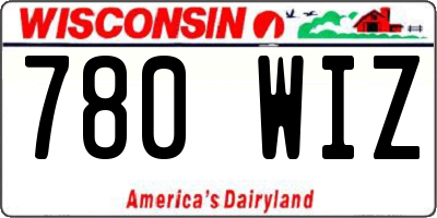 WI license plate 780WIZ
