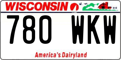 WI license plate 780WKW