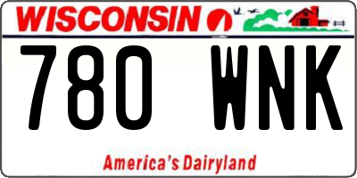 WI license plate 780WNK