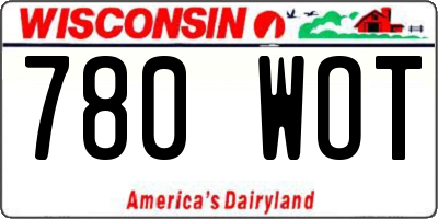 WI license plate 780WOT