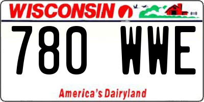 WI license plate 780WWE