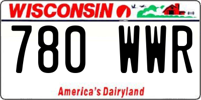 WI license plate 780WWR
