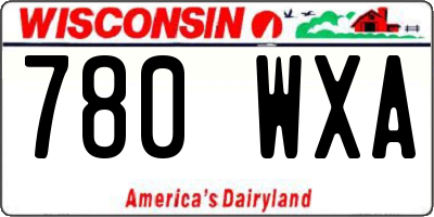 WI license plate 780WXA