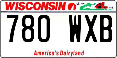 WI license plate 780WXB