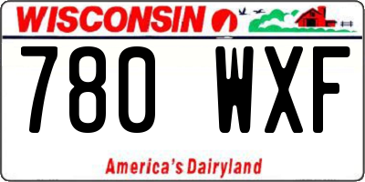 WI license plate 780WXF