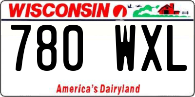 WI license plate 780WXL