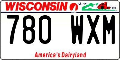 WI license plate 780WXM