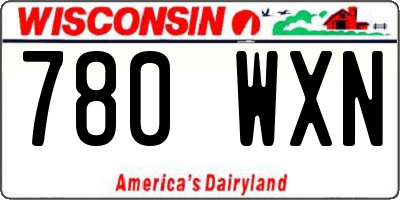 WI license plate 780WXN
