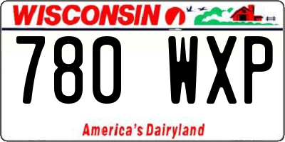 WI license plate 780WXP