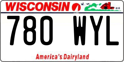 WI license plate 780WYL