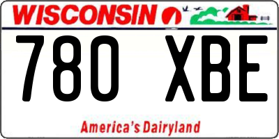 WI license plate 780XBE
