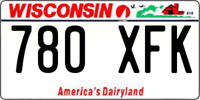 WI license plate 780XFK