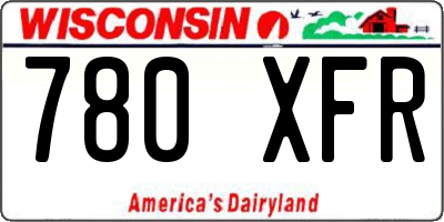 WI license plate 780XFR