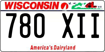 WI license plate 780XII