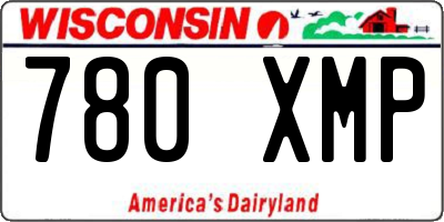 WI license plate 780XMP