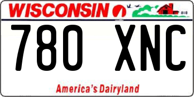 WI license plate 780XNC