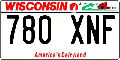 WI license plate 780XNF