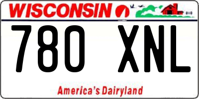 WI license plate 780XNL