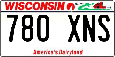 WI license plate 780XNS