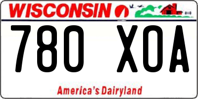 WI license plate 780XOA