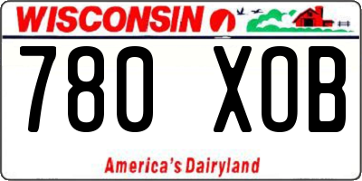 WI license plate 780XOB