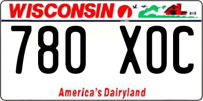 WI license plate 780XOC