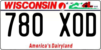WI license plate 780XOD