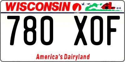 WI license plate 780XOF