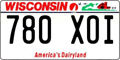 WI license plate 780XOI