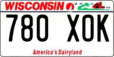 WI license plate 780XOK