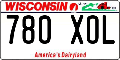 WI license plate 780XOL