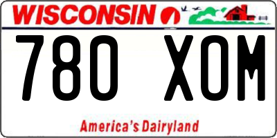 WI license plate 780XOM